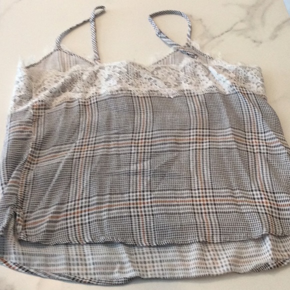 Abercrombie and Fitch plaid and white lace trim camisole, XS - Picture 4 of 4